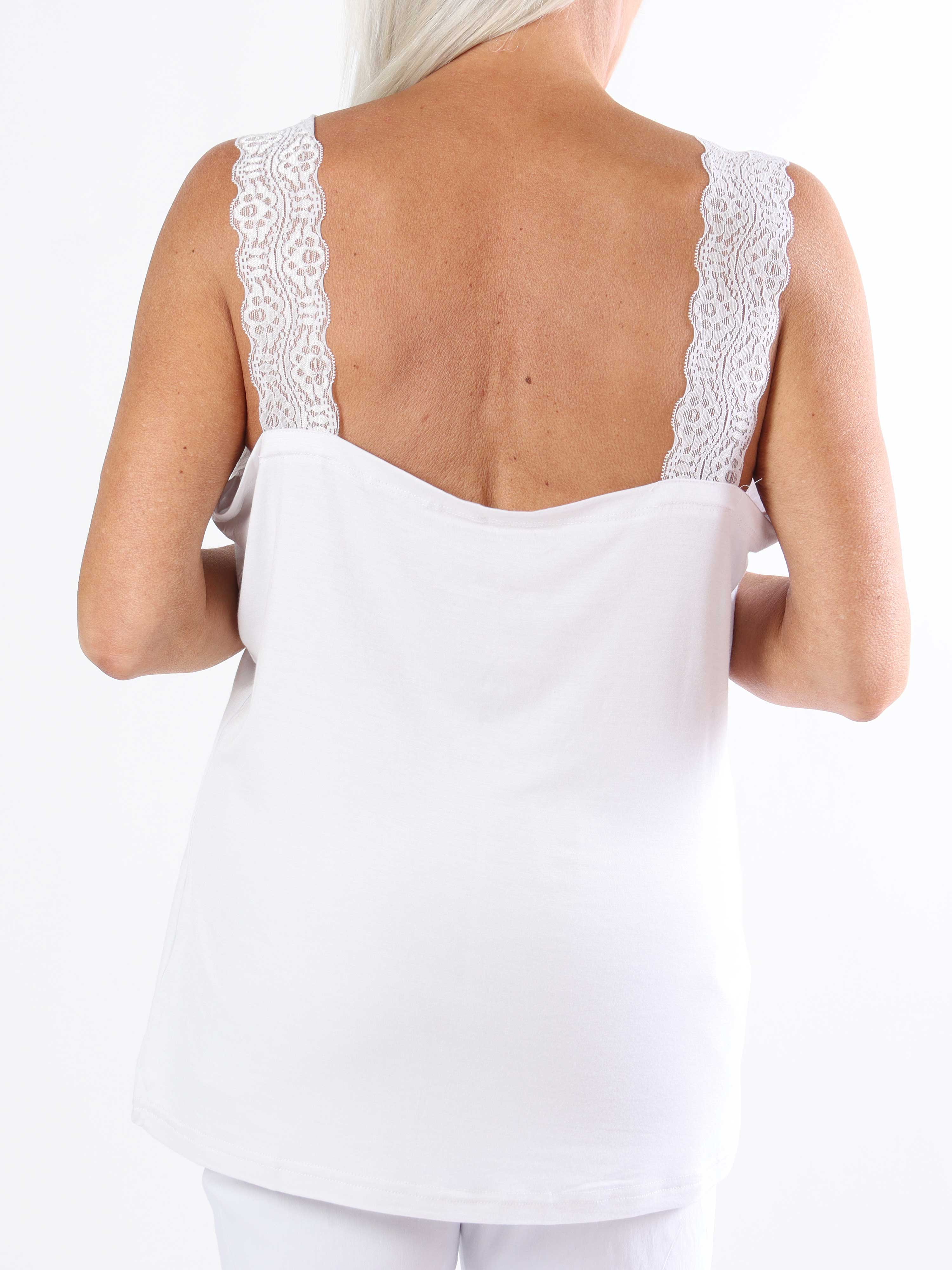 Florina - Basic plus size-topp i viskos med spetsband (bestseller)